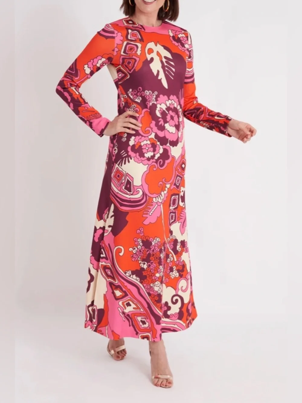 CK Bradley Ashton Dress in Whirlwind Plum - Picture 2 of 7